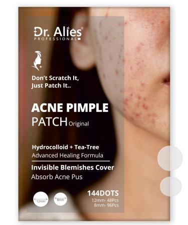 Hydrocolloid Acne Pimple Patch - 144 Dots | Fast Healing Spot Stickers for Zits and Blemishes | Vegan and Cruelty-Free | Skin and Face Care