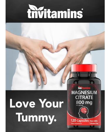 TNVitamins Magnesium Citrate 800 MG - 120 Capsules | Two Month Supply! | Pure Magnesium Citrate Powder Capsules | Citrato De Magnesio | Non-GMO | Produced in The USA! 120 Count (Pack of 1) - Buy Online on GoSupps.com
