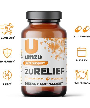 UMZU zuRelief - Joint Health & Comfort Supplement for Flexibility, Mobility & Gut Health - Turmeric, B6, B12 - 30 Day Supply (60 Capsules) - Buy Online on GoSupps.com