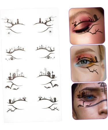 BIUDECO 4 Pairs Halloween Temporary Eyeliner Stickers Black Stickers Temporary Eye Makeup Decals - Buy Online on GoSupps.com