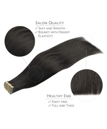 Salife Tape Extensions - 20PCs 60g 65cm Natural Black Remy Invisible Skin Weft Hair Extensions | Silky Real Hair 26 Inch #1B - Buy Online on GoSupps.com