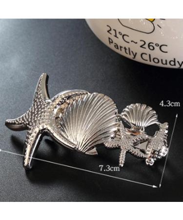 Wendalern Boho Starfish Hair Clips Seashell Starfish Hair Barrette Clips Silver Shell Barrette Hairpin Vintage Starfish Metal Hairclips Accessory for Women and Girls - Buy Online on GoSupps.com