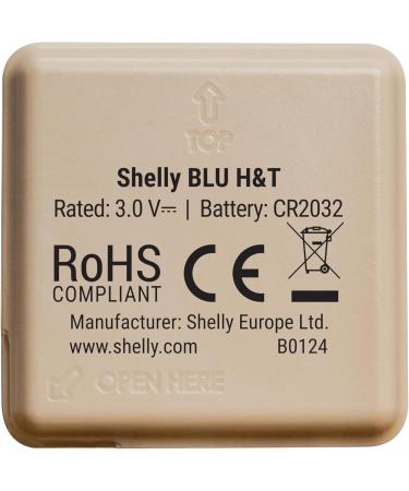 Shelly Blu H&T Mocha | Bluetooth Temperature & Humidity Sensor | IP54 Splash & Dust Protected | iOS & Android App | Secure Encryption - Buy Online on GoSupps.com