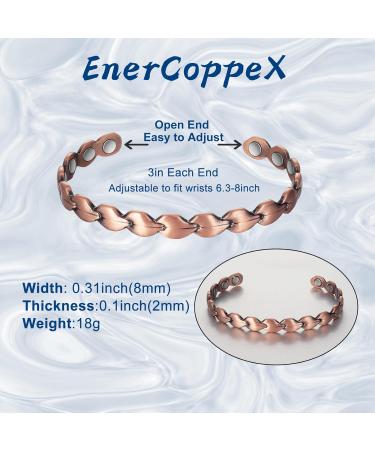Shop Copper Magnetic Bracelets for Women | Arthritis Relief Adjustable Bangle Magnetic Therapy for Carpal Tunnel - 99.99% Pure Copper Bangles for Men - Buy Online on GoSupps.com