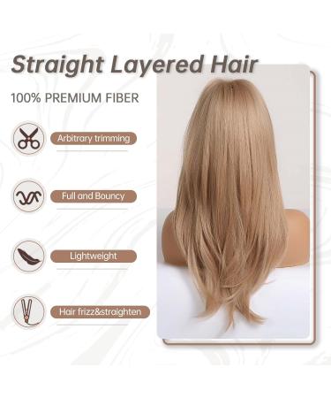 Long Straight Blonde Wig for Women | Natural-Looking Layered Hairstyle | Heat-Resistant Synthetic Hair Replacement - Model 259-2 - Buy Online on GoSupps.com