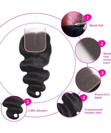 6x6 Hd Lace Closure Straight Lace Base Pre Plucked Closure Front Hd Transparent Free Part With Baby Hair Deep Part Only Unprocessed Virgin Human Hair Natural Color 22 Inch - Buy Online on GoSupps.com