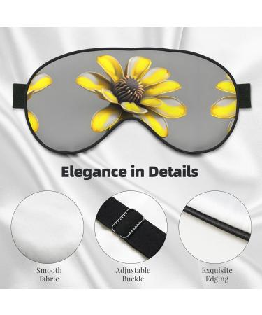 SSIMOO Yellow Gray Flower Soft Sleep Eye Mask | Breathable Female Eye Patch for Travel & Relaxation | Comfortable Black Design - Buy Online on GoSupps.com