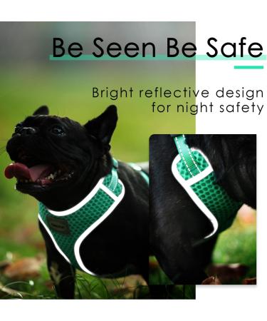 Thinkpet No-Pull Dog Harness & Leash Set - Breathable Adjustable Safe Control for Small Medium & Large Dogs - Reflective Padded Green L - Buy Online on GoSupps.com
