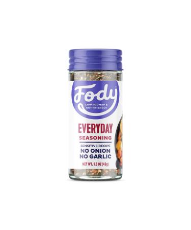 Fody Foods Everyday Seasoning | Flavorful Grilling Seasoning | Low FODMAP Certified | Gut Friendly No Onion No Garlic | IBS Friendly Kitchen Staple | Gluten Free Lactose Free Non GMO | New Glass Packaging |1.6 Ounce