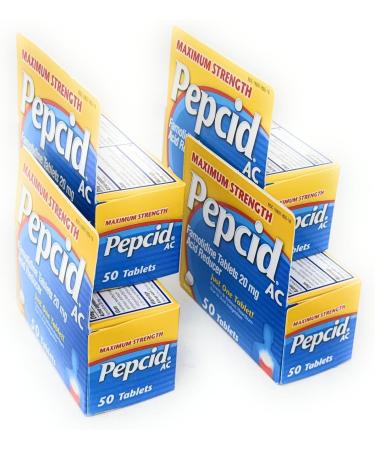 Pepcid AC Tablets Maximum Strength - 50 ct Pack of 4 - Buy Online on GoSupps.com