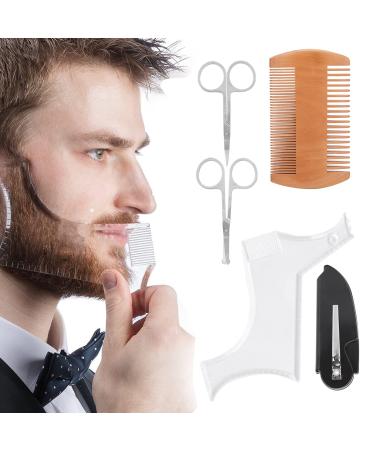 Barte template mustache bars bearing bullet Bartform tool Transparent Bartform template Kammscher Bart care shaping styling set hair base care Bartschneide-styling tool