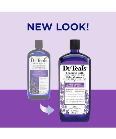 Dr Teal's Foaming Bath with Pure Epsom Salt Soothe & Sleep with Lavender Essential Oil 34 fl oz (Packaging May Vary) Bubble Bath (1000 ml) foaming Bath - Buy Online on GoSupps.com