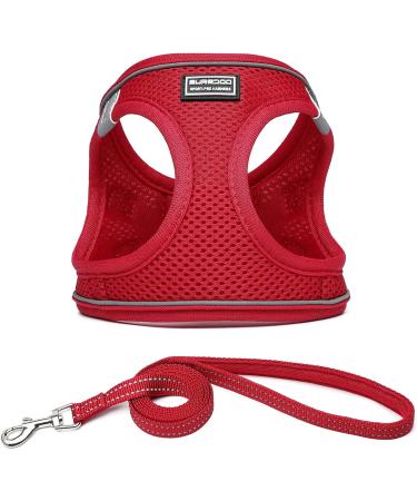 Suredoo Reflective Dog Harness with Leash - Anti-Train Dishes for Small Dogs Puppies & Cats (Red M) - International Shipping Available - Buy Online on GoSupps.com