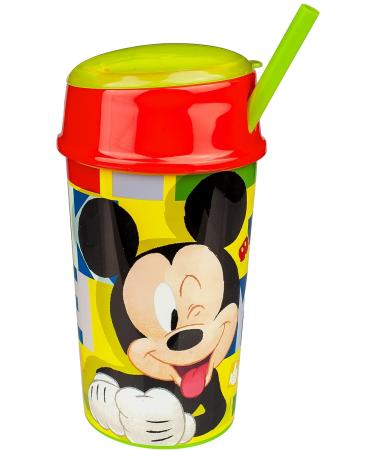 Buy 2-in-1 Disney Mickey Mouse Drinking Cup with Straw & Cover | BPA-Free Kids' Yoghurt & Muesli Cup | 400ml International Shipping Available - Buy Online on GoSupps.com