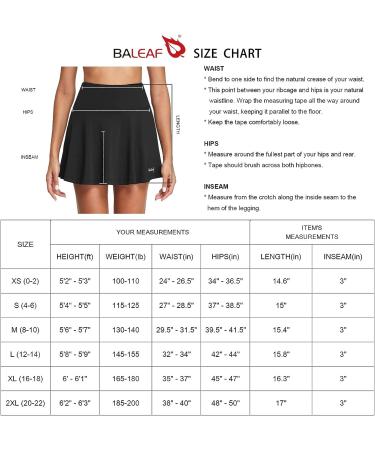 Baleaf Women's Pleated Tennis Skirt with Shorts Pockets - Black - Small | Athletic Golf Skort for Running & Sports - Buy Online on GoSupps.com