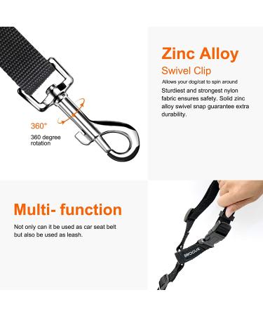 BWOGUE Pet Seat Belt with Adjustable Safety Harness - Black - Buy Online on GoSupps.com