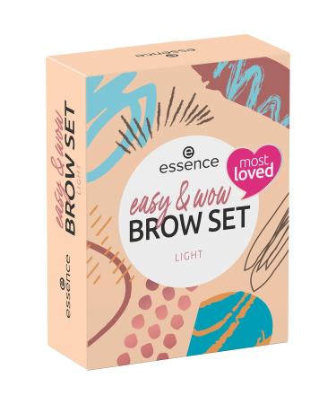 Essence Cosmetics Easy & Wow Brow Set Light - Vegan Eyebrow Makeup Gift Set for Women | 3PCs No Microplastics No Perfume - Buy Online on GoSupps.com