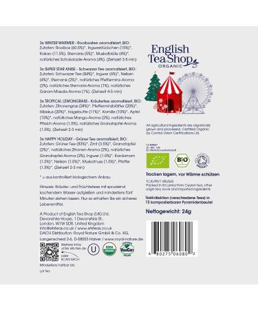 ETS Holiday Collection Tea Gift with Bow - Organic 12 Winter Teas | Perfect International Gift - Buy Online on GoSupps.com