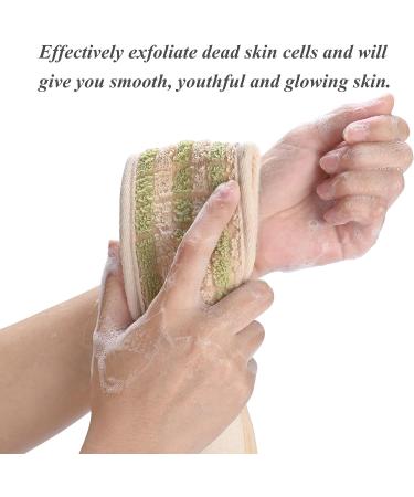Aimisin Double Sided Linen Back Scrubber for Shower - Exfoliating Long Back Strap for Deep Cleanse and Body Massage - Buy Online on GoSupps.com