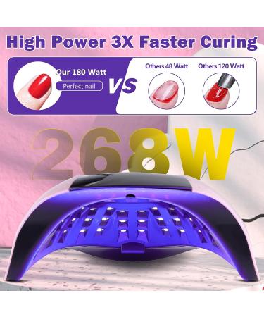268W UV LED Nail Dryer for Gel Polish | 57 Dual Light Beads, 4 Timer Settings, Auto Sensor - Buy Online on GoSupps.com