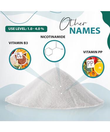 Niacinamide Powder 100g (Vitamin B3 Nicotinamide Vitamin PP) - Suitable for a wide range of cosmetic applications in skin and hair care - Buy Online on GoSupps.com
