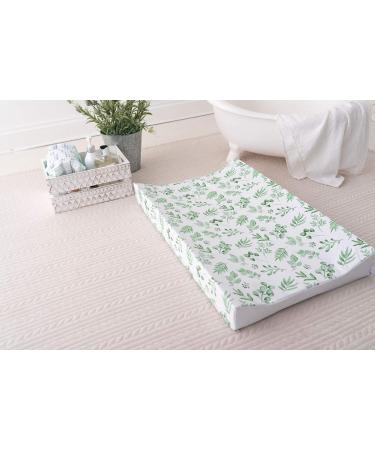The Gilded Bird Wedge Baby Changing Mat w/Raised Sides Change Pad 69cm x 44cm Extra Thick Wipeable (Lovely Leaves Green) - Buy Online on GoSupps.com