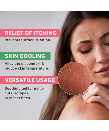Aloe Vera Gel - USA Made Natural & Organic | Soothing Face & Hair Gel with Vitamin C & E | 8.5 Fl Oz For After Sun Care - Buy Online on GoSupps.com