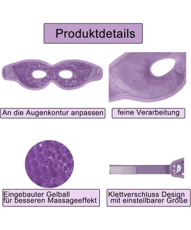 2 Pack Reusable Eye Mask Cooling Gel | Sleep Mask for Migraines Dark Circles & Swollen Eyes - Purple - Buy Online on GoSupps.com