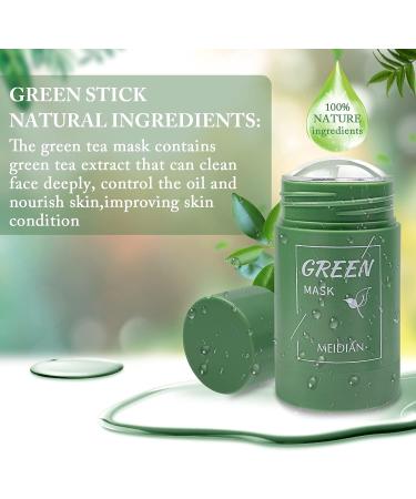 Green Tea Clay Stick Mask Deep Cleansing Smearing Clay Mask Green Tea Solid Mask Blackhead Remover Mask Improves Skin for All Skin Types Men Women - Buy Online on GoSupps.com