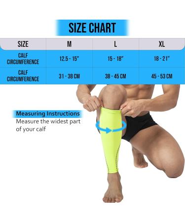 360 RELIEF Compression Calf Sleeves for Men and Women - Green | Shin Splints, Muscle Cramps, Circulation | Ideal for Sports, Running, Hiking, Marathon | M L XL Sizes + Mesh Laundry Bag | L-Single - Buy Online on GoSupps.com