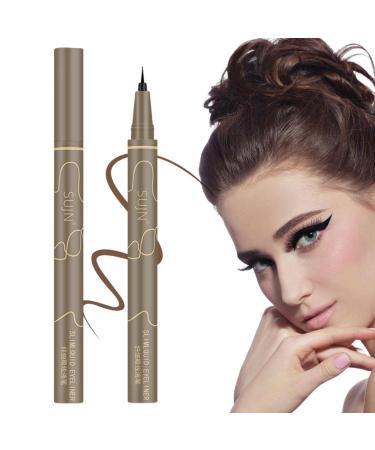 Waterproof Eyeliner High-Pigmented Extra-Fine Ink Eyeliner All Day Waterproof Liquid Eyeliner Makeup for Beginner Professional Makeup Artist and Daily Use Jiem-ca 04# Gray Brown