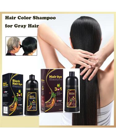 500ml shampoo for black hair instant hair shampoo hair color shampoo for gray hair natural 3in1 hair color shampoo for men and women 2 - Buy Online on GoSupps.com