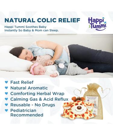 Happi Tummi Baby Gas Relief Wrap | Natural Herbal Therapy for Colic & Upset Stomachs | Infant Gas Relief - Giraffe Design - Buy Online on GoSupps.com