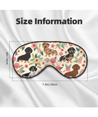 Buy Dachshund Sleep Eye Mask - Pink Flowers Print | Adjustable Light Blocking Shade for Puffy Eyes | Perfect Gift - Buy Online on GoSupps.com