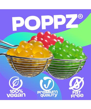 Bubble Mania Bubble Tea Pearls - 100% Vegan & Gluten-Free Popping Boba Tapioca Fruit Beads & Boba Pearls (Pack of 3: Strawberry Mango Green Apple) - International Shipping Available! - Buy Online on GoSupps.com