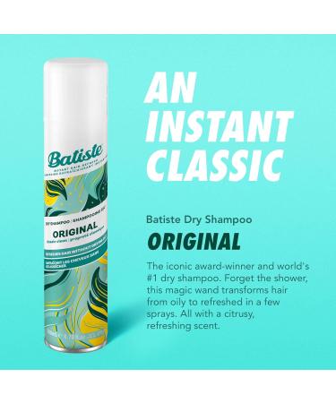 Batiste Dry Shampoo Spray Original Scent 200-ml (Packaging may vary) & Dry Shampoo Spray Original Scent Mini Size Refresh Hair and Absorb Oil Between Washes - Buy Online on GoSupps.com
