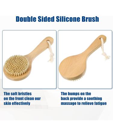 VOCOSTE Bath Brush Back Scrubber Wood - Short Handle Brown 7.9 Inches - Buy Online on GoSupps.com