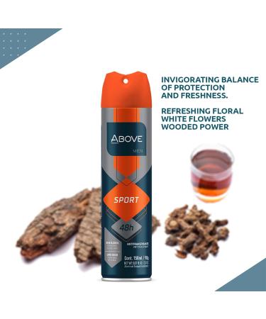 ABOVE 48 Hours Antiperspirant Deodorant Sport 4 Pc - Dry Spray Deodorant for Men - Floral Scent - Antiperspirant Spray - No Stain - Cruelty-Free - Buy Online on GoSupps.com