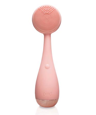 PMD Clean - Smart Facial Cleansing Device with Silicone Brush & Anti-Aging Massager - Waterproof - SonicGlow Vibration Technology - Clear Pores and Blackheads - Lift, Firm, and Tone Skin Blush