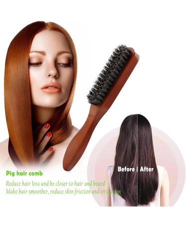 Sivlki Wild Boar Bristle Hair Brushes - 2 Pack Sleek Bun & Styling Brush for Long Thick Curly Wavy & Dry Hair - Buy Online on GoSupps.com