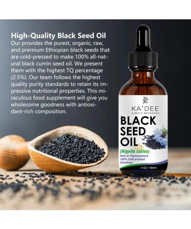 Ka Dee Black Seed Oil 4 oz - 100% Cold Pressed Unrefined & Rich in Thymoquinone | Global Shipping - Buy Online on GoSupps.com