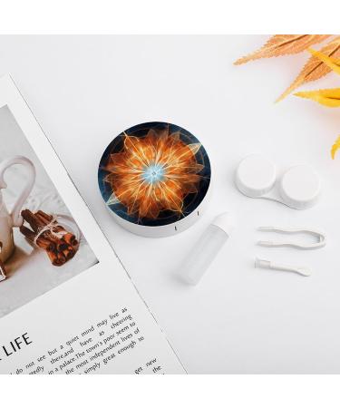 Colorful Geometry Flowers Contact Lens Travel Kit - Portable Cute Case with Mirror for Daily Outdoor Use - Buy Online on GoSupps.com