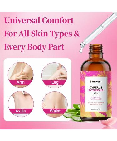 Satnkemi Cyperus Rotundus Oil Reducing Body Hair Growth Gentle and Non-Irritating For All Skin Types Natural ingredients soothing the skin 60mL Cyperus rotundus Hair Removal Essential Oil - Buy Online on GoSupps.com