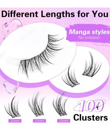 Shop Manga Lash Clusters - 100pcs Reusable Self Adhesive Eyelashes | Easy Apply Wispy Anime Lashes - Buy Online on GoSupps.com