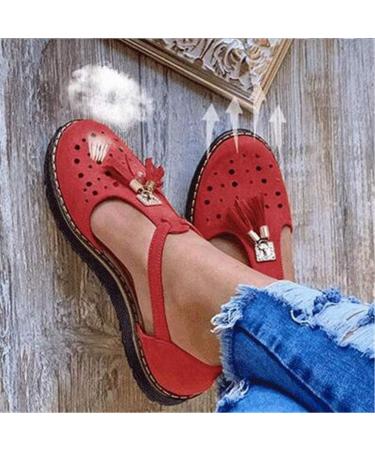 Buy Women's Vintage Flat Sandals - Comfortable Ankle Strap Platform Shoes | Stylish & Sexy Black 42 (EU 36) | International Shipping Available - Buy Online on GoSupps.com