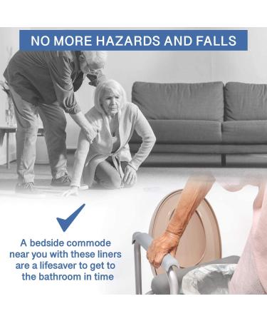 Commode Liners - 100 Strong Portable Toilet Bags - Easy To Use Bedside Commode Liners Disposable - Toilet Liners That Support Dignity of Seniors & Disabled - No More Buckets to Wash - NO Absorbent Pad - Buy Online on GoSupps.com