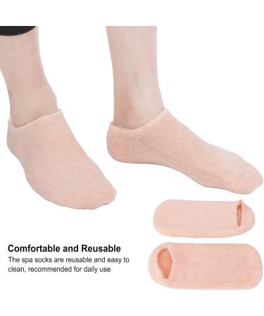 Moisturizing Gel Socks for Women | 2-Pack Spa Socks to Repair Dry Cracked Heels | Reusable Lotion Socks | At-Home Foot Care (Orange) - Buy Online on GoSupps.com