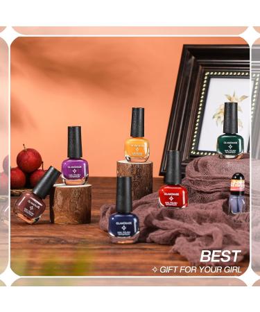 Glamonade Nail Polish Set - 6 Green Yellow Red Water-Based 10-Free Non Toxic Colors - 0.24 oz Kit with Rounded Design Brush, Ideal for Beginners - Buy Online on GoSupps.com