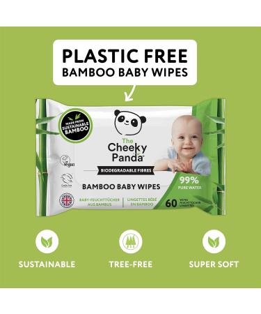 The Cheeky Panda Bamboo Biodegradable Baby Wipes - 64 Count | Sensitive Skin Friendly & Dermatologically Tested with 99% Purified Water - Buy Online on GoSupps.com