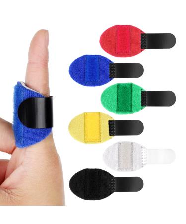 Yolev 6 Pcs Trigger Finger Splints Single Straps Finger Splint Support Brace Kit Finger Straightener Index Finger for Broken Finger Arthritis Injured Finger